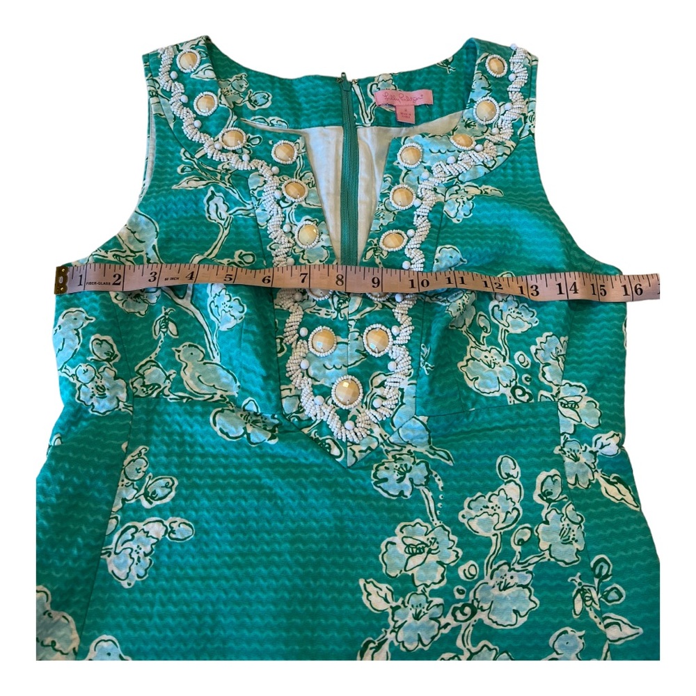 Lilly Pulitzer Green Lagoon Birds & Bees Jacquard ADELIA Shift Dress - Picture 12 of 16